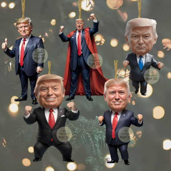 Ornamento de resina acrílica inspirado em Trump com 5 peças - B Mart Brasil