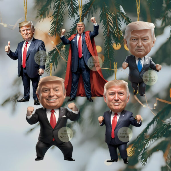 Ornamento de resina acrílica inspirado em Trump com 5 peças - B Mart Brasil - Image 2