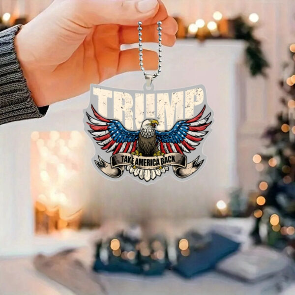 Trump 2024 Take Back America Acrylic Car Ornament and Keychain - 3 Pieces