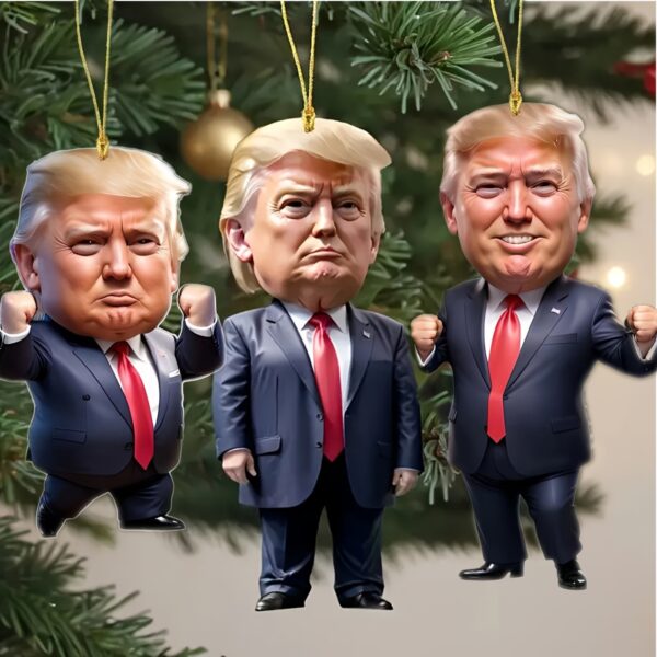 Donald Trump 3-Piece Acrylic Car and Christmas Tree Ornaments - Image 7