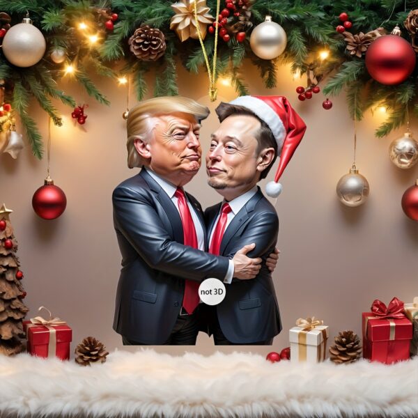 Ornamento de Resina em Acrílico Trump & Musk - B Mart Brasil - Image 6
