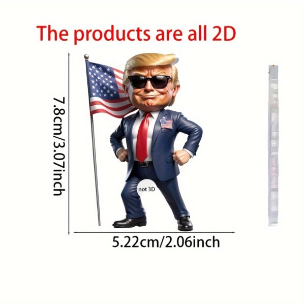 3pcs Set of Acrylic Trump Cartoon Pendants - Image 3