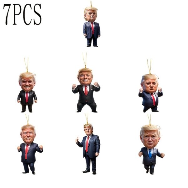 Conjunto Pingentes de Resina Acrílica com 7 peças Inspirados em Trump - Image 6