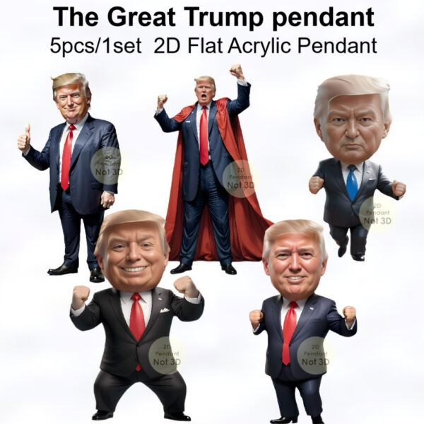 Ornamento de resina acrílica inspirado em Trump com 5 peças - B Mart Brasil - Image 5