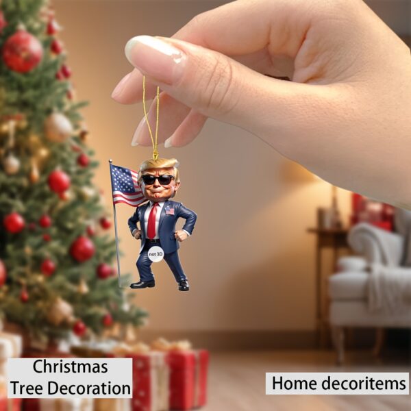 3pcs Set of Acrylic Trump Cartoon Pendants - Image 2