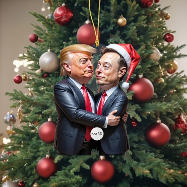 Ornamento de Resina em Acrílico Trump & Musk - B Mart Brasil