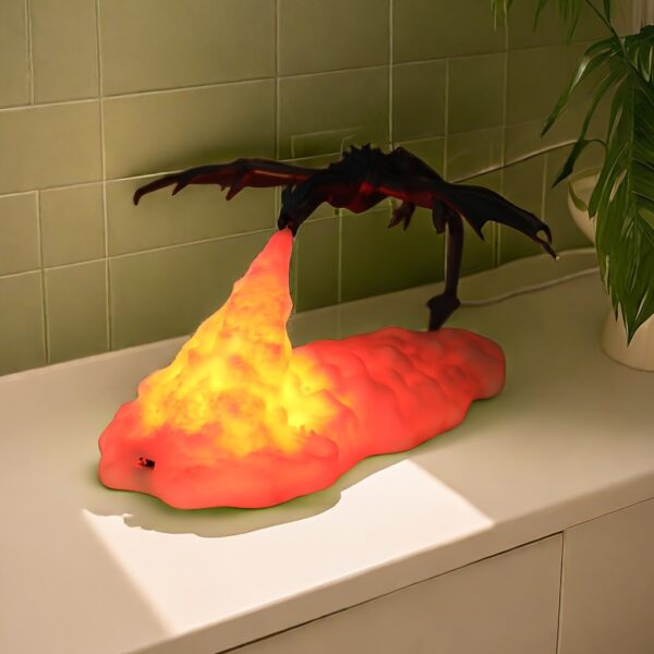 Fire Dragon 3D Night Light Table Lamp for Bedroom and Office - Image 2