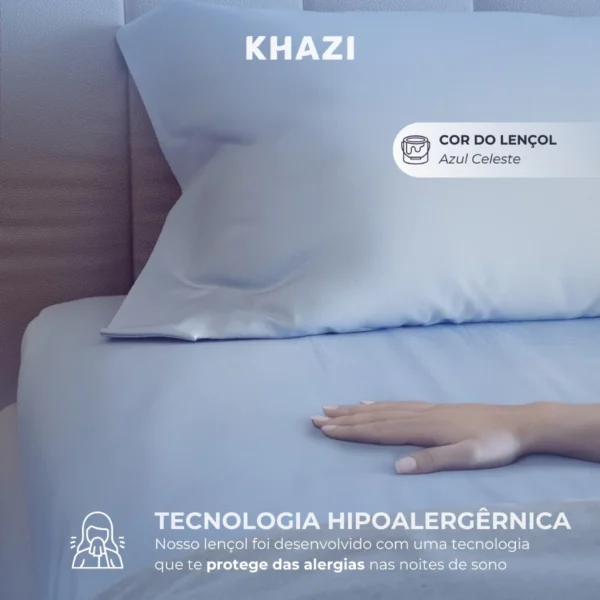 Jogo de Lençol 3 peças 500 Fios Cama Solteiro Casal Queen King Micro Percal Penteado e Acetinado - Image 4