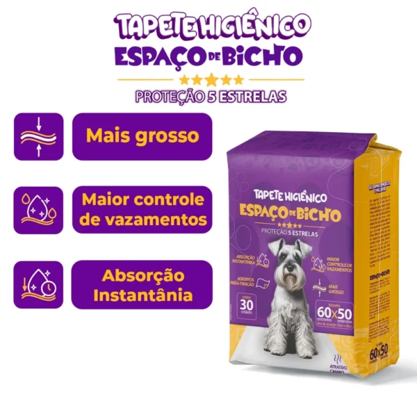 Tapete Higiênico Espaço de Bicho para Cães 50x60cm 30 Unidades - Image 2